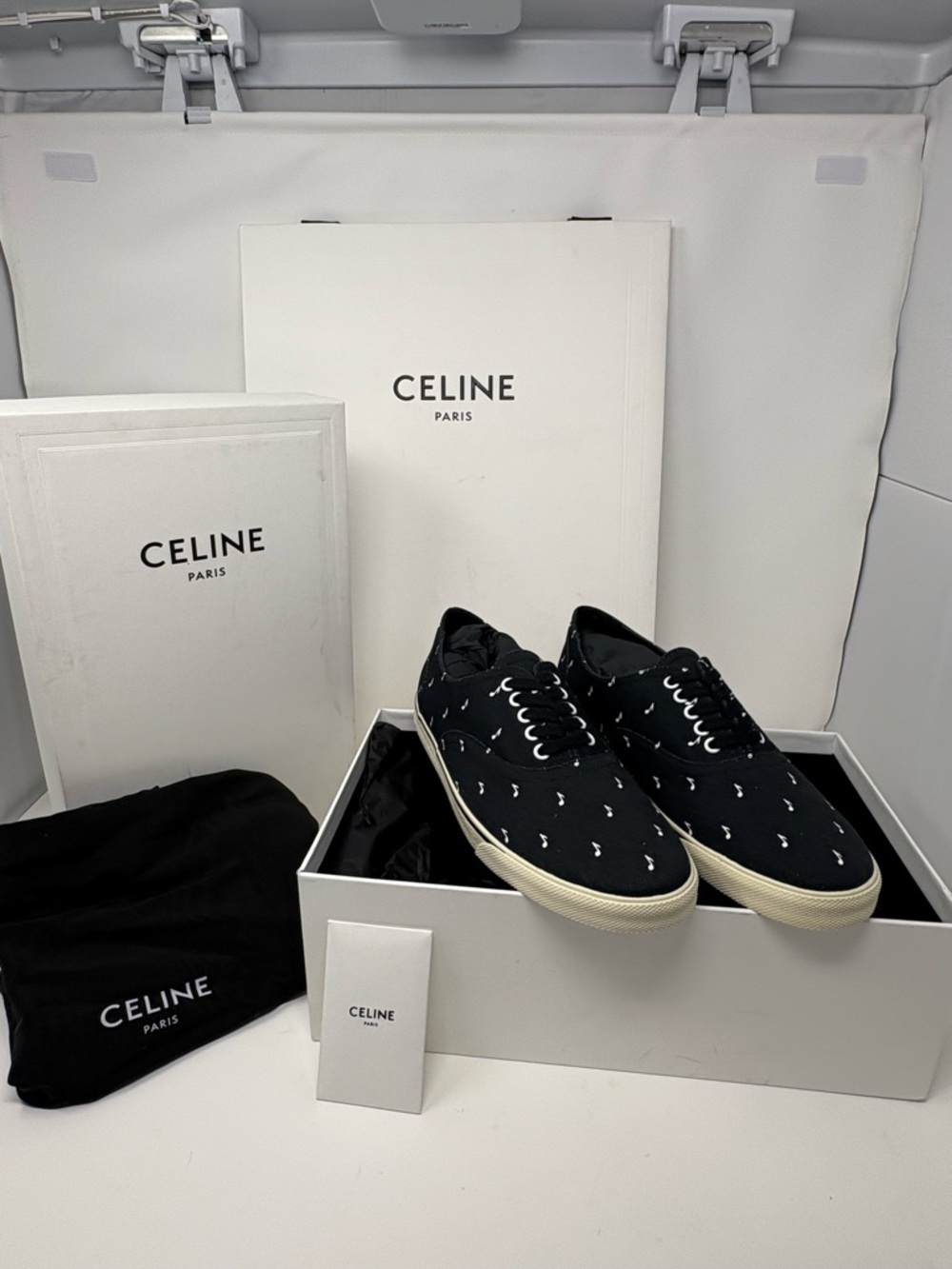 Celine Navy Music Note Sneakers EU 42 New w/ Box